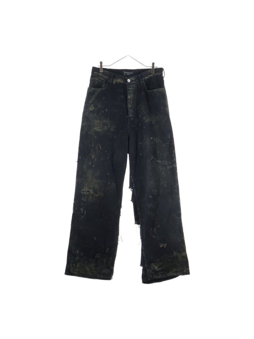 Balenciaga Super Destroyed Baggy Superdistressed Denim Pants Black